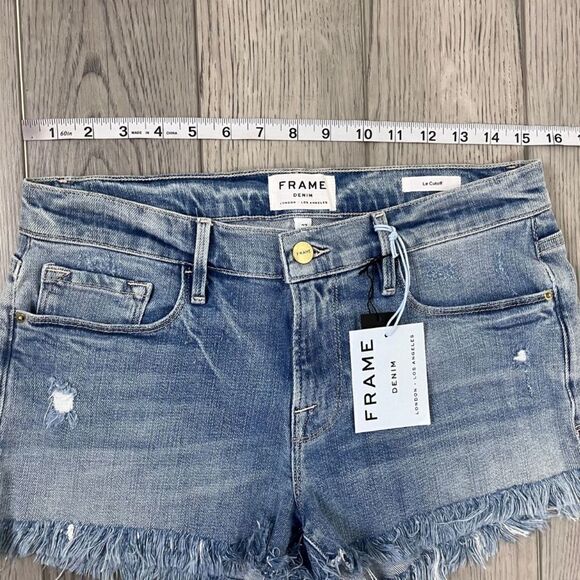 Frame Le Cutoff Women Size 27 Cotton Denim NEW Jean Short Fray Hem Festival - Picture 8 of 10